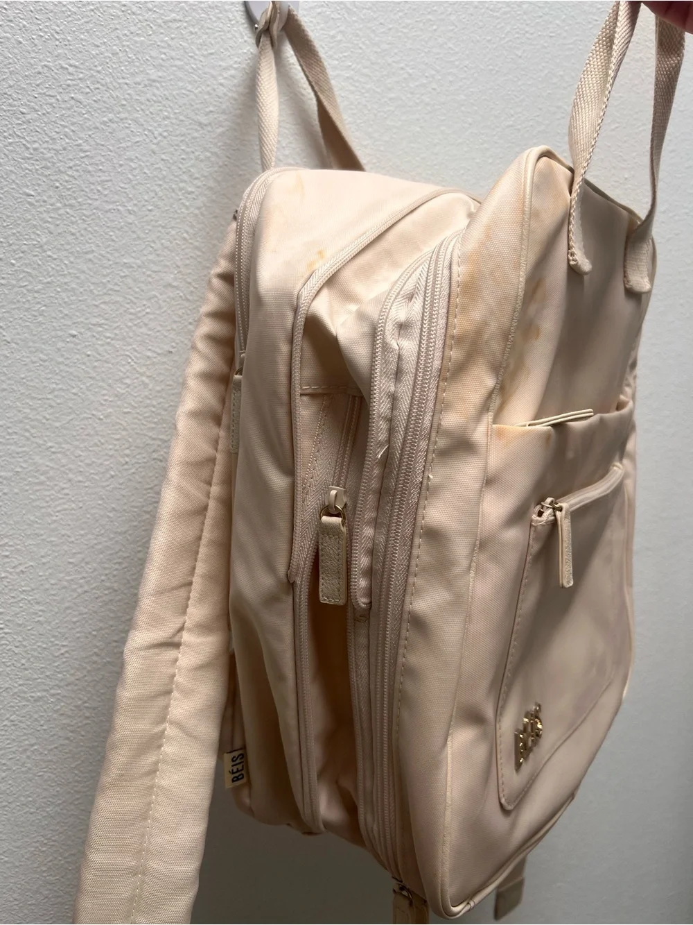Beis The Expandable Backpack  in Beige